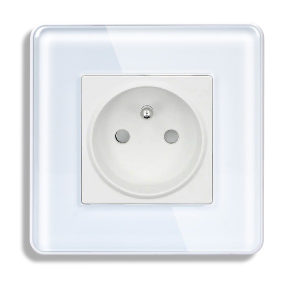 L+B SWITCH Zásuvka skleněná jednoduchá bílá