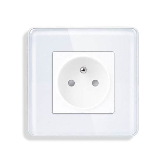 L+B SWITCH Zásuvka skleněná jednoduchá bílá
