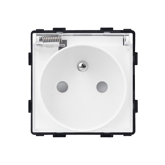 L+B SWITCH Elektrická zásuvka 16A typ FR a krytkou IP44– bílá modul