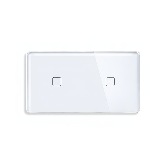 LB SWITCH dvojnásobný skleněný panel 1+1 bílý.