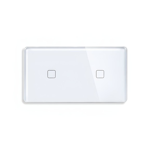 LB SWITCH dvojnásobný skleněný panel 1+1 bílý.