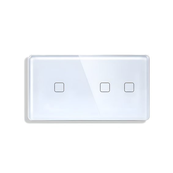 LB SWITCH dvojnásobný skleněný panel 1+2 bílý.