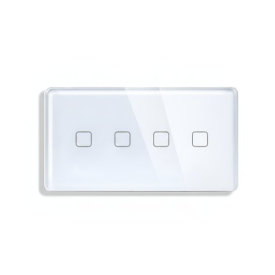LB SWITCH dvojnásobný skleněný panel 2+2 bílý.