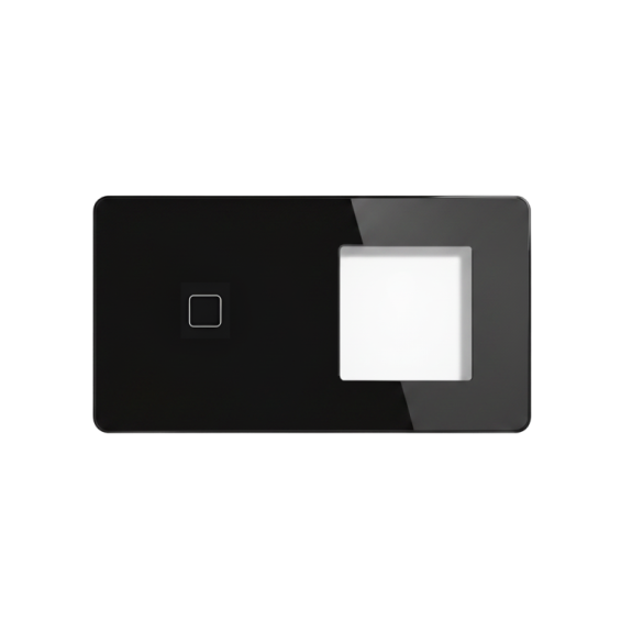 LB SWITCH dvojnásobný skleněný panel 1+ZÁS černý