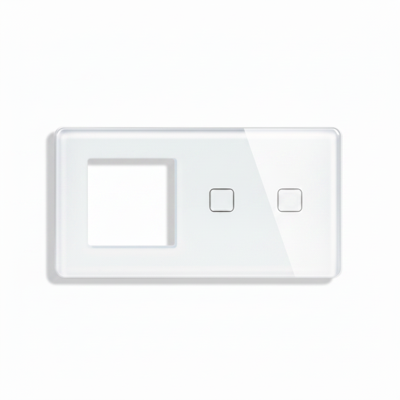 LB SWITCH dvojnásobný skleněný panel ZÁS+2 bílý