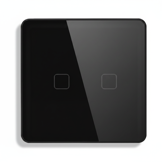 LB SWITCH dvojnásobný skleněný panel 2 černý