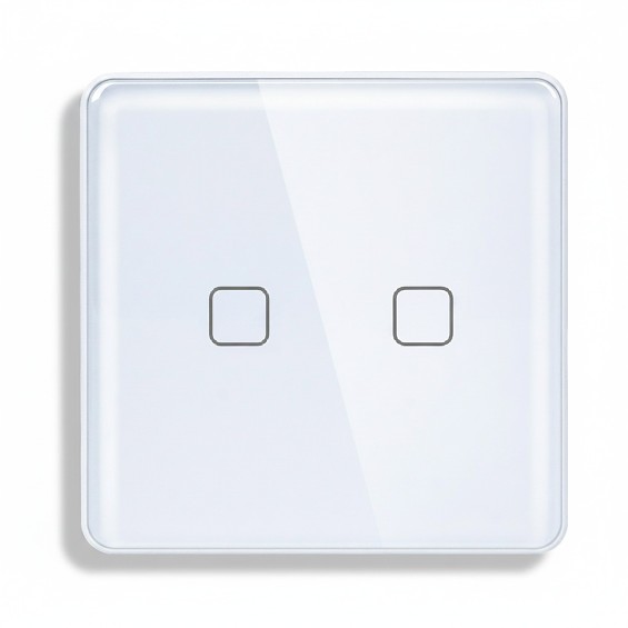 LB SWITCH dvojnásobný skleněný panel 2 bílý