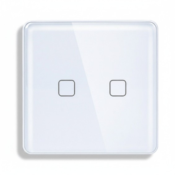 LB SWITCH dvojnásobný skleněný panel 2 bílý