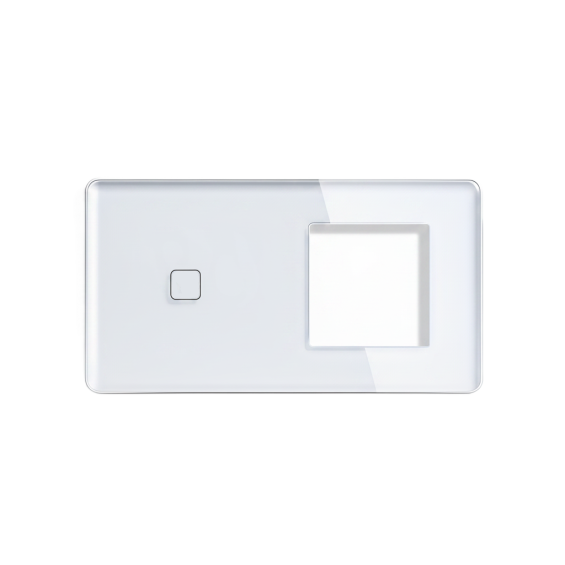 LB SWITCH dvojnásobný skleněný panel 1+ZÁS bílý