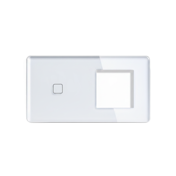 LB SWITCH dvojnásobný skleněný panel 1+ZÁS bílý