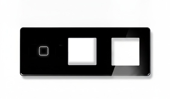 LB SWITCH trojnásobný skleněný panel 1+zás+zás černý 