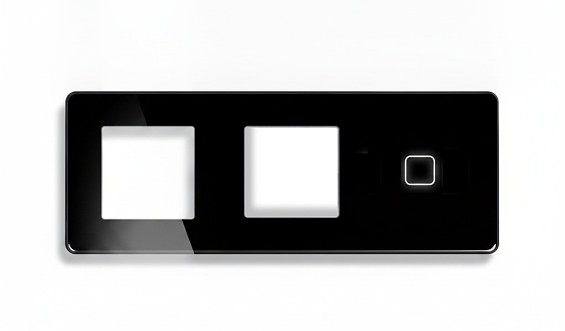 LB SWITCH trojnásobný skleněný panel zás+zás+1 černý 