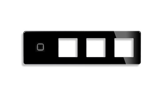 LB SWITCH čtyřnásobný skleněný panel 1+zás+zás+zás černý 
