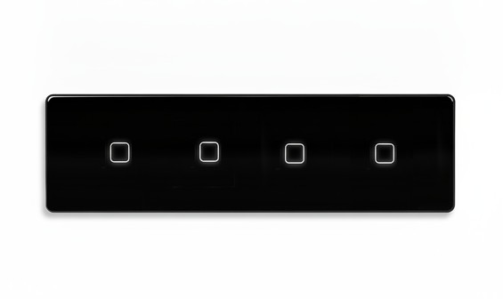 LB SWITCH čtyřnásobný skleněný panel 1+1+1+1 černý
