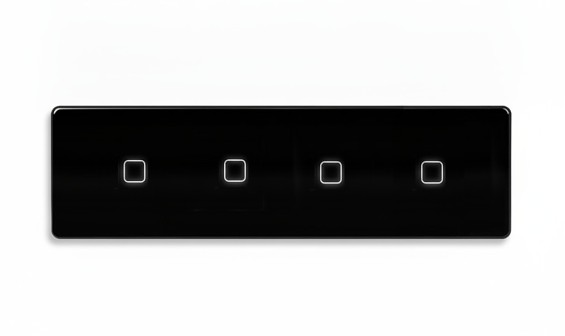 LB SWITCH čtyřnásobný skleněný panel 1+1+1+1 černý