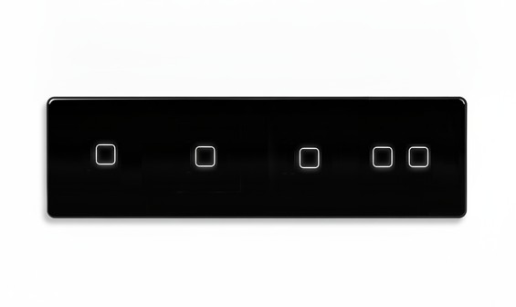LB SWITCH čtyřnásobný skleněný panel 1+1+1+2 černý