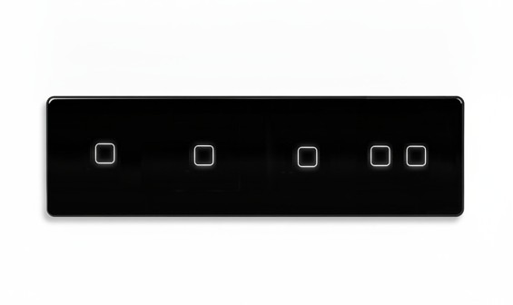 LB SWITCH čtyřnásobný skleněný panel 1+1+1+2 černý