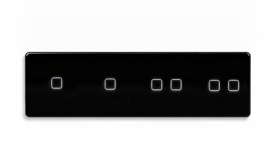 LB SWITCH čtyřnásobný skleněný panel 1+1+2+2 černý