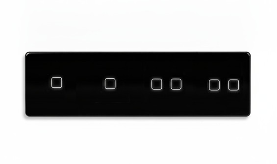 LB SWITCH čtyřnásobný skleněný panel 1+1+2+2 černý