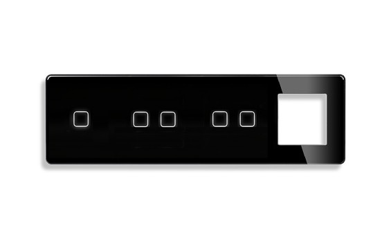 LB SWITCH čtyřnásobný skleněný panel 1+2+2+zás černý (kopie)