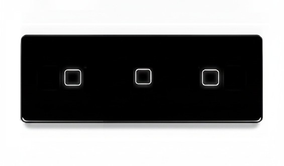 LB SWITCH trojnásobný skleněný panel 1+1+1 černý
