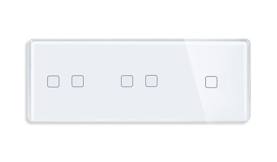 LB SWITCH trojnásobný skleněný panel 2+2+1 bílý (kopie) (kopie)
