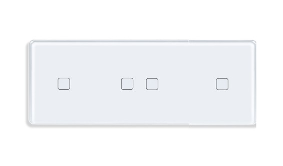 LB SWITCH trojnásobný skleněný panel  bílý