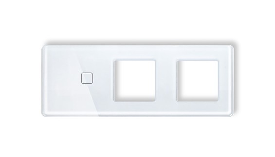 LB SWITCH trojnásobný skleněný panel 1+ZÁS+ZÁS bílý