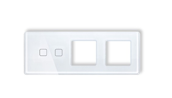 LB SWITCH trojnásobný skleněný panel 2+ZÁS+ZÁS bílý