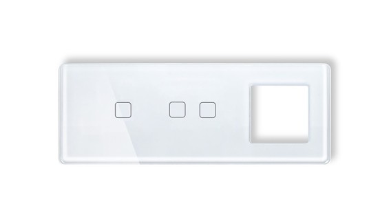LB SWITCH trojnásobný skleněný panel 1+2+ZÁS bílý