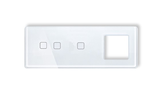 LB SWITCH trojnásobný skleněný panel 2+1+ZÁS bílý