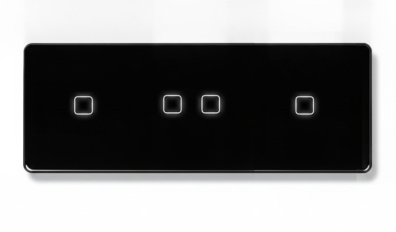 LB SWITCH trojnásobný skleněný panel 1+2+1 černý