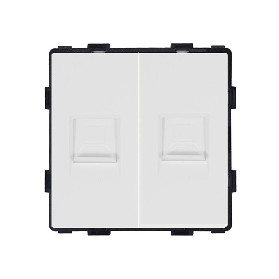 LB SWITCH internetový modul  2 x COM RJ45 Cat.6 – bílý