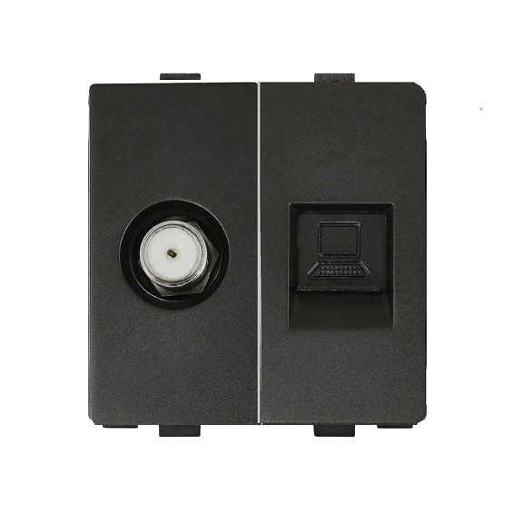 LB SWITCH internetový modul  SAT+COM RJ45 Cat.6 – černý