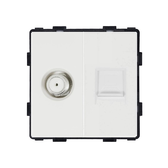 LB SWITCH internetový modul  SAT+COM RJ45 Cat.6 -bílý