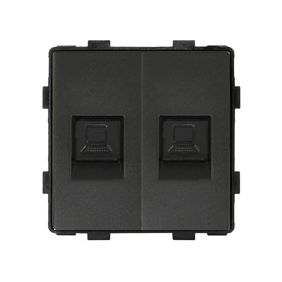 LB SWITCH internetový modul 2 x COM RJ45 Cat.6 – černý